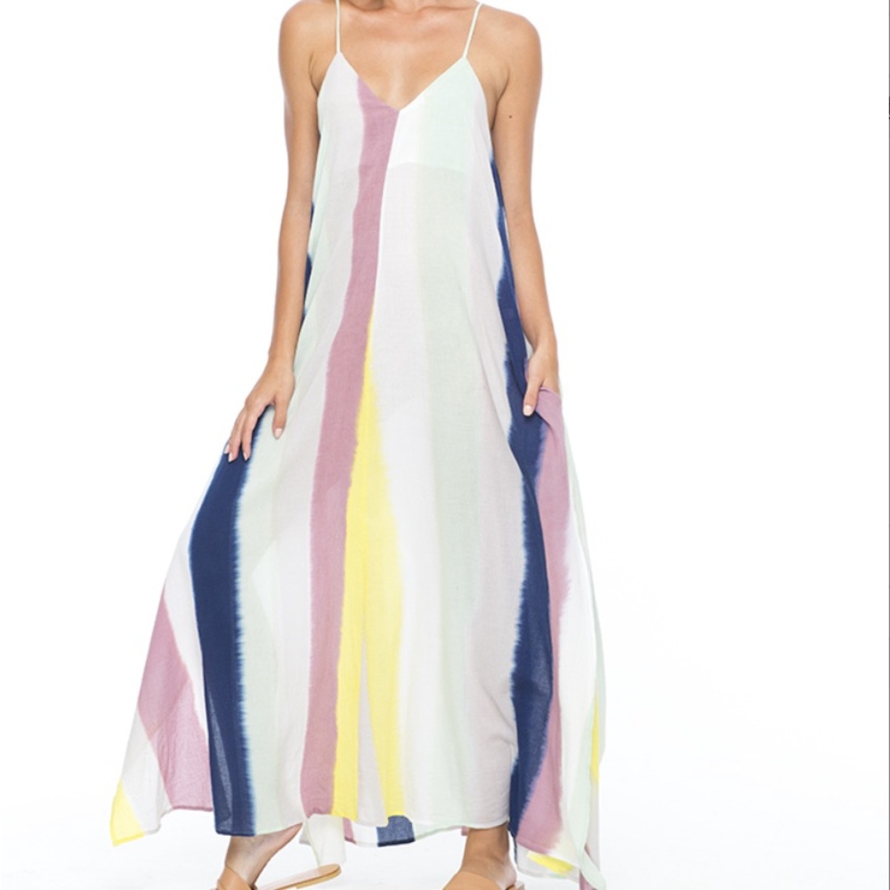 Indah Rain Tropical/Stripe Dress